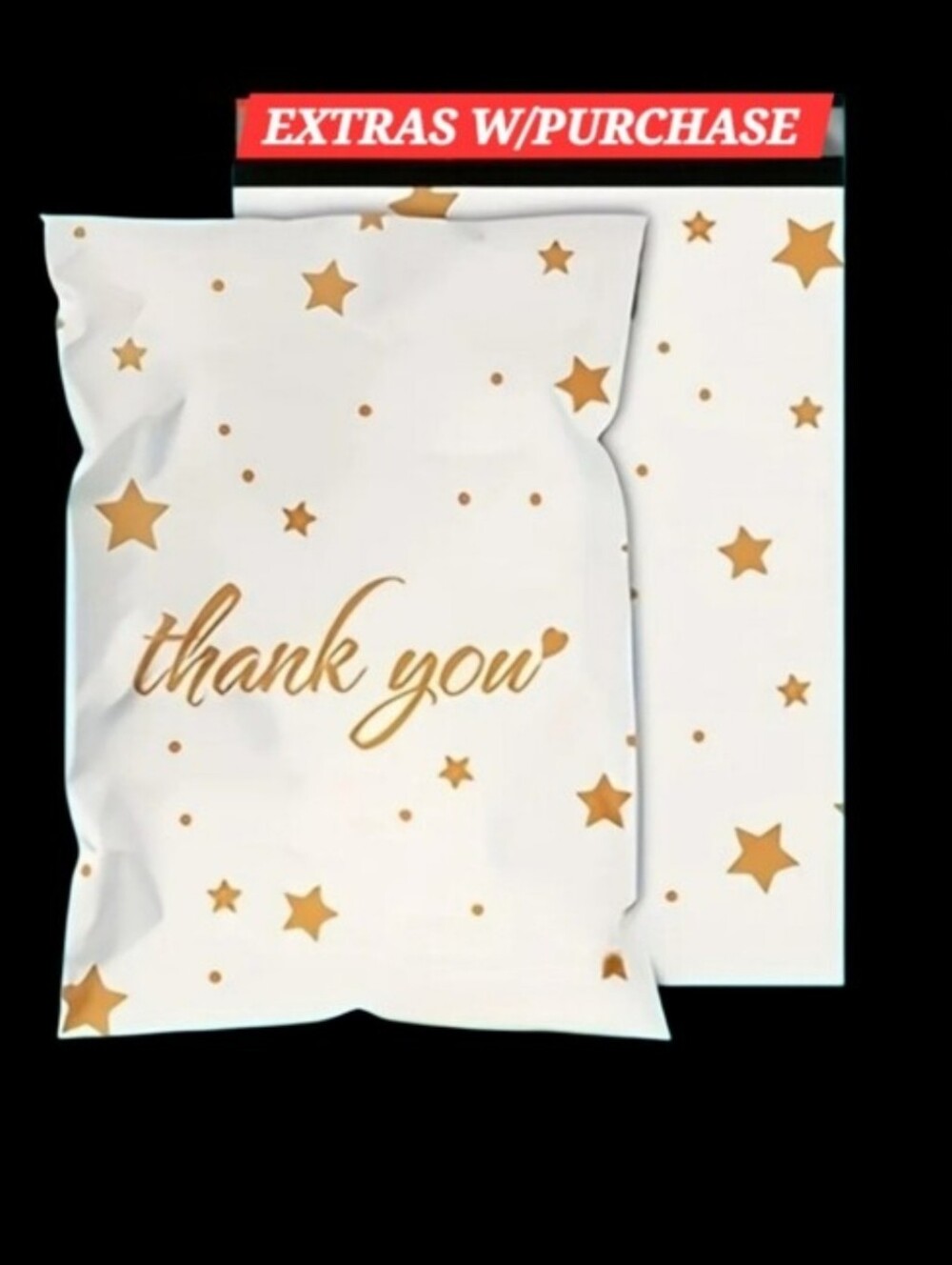 15ct. 12x15.5 Polymailers Random Thank You Cards And Stickers